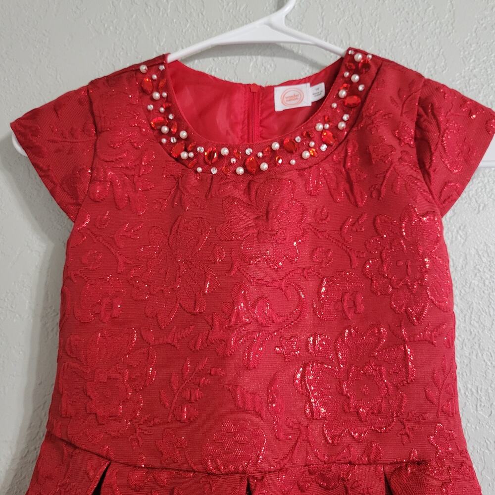 Wonder Nation Girls size 10 Red Cap Sleeve Christmas Dress - Picture 3 of 3